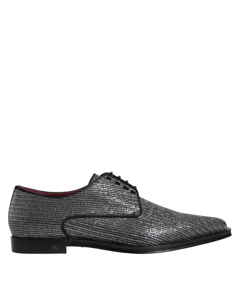 Silver Polyurethane Derby Formal Dress Shoes