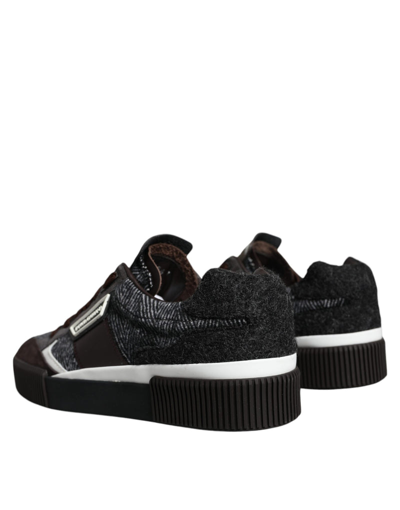 Black White Leather Miami Low Top Sneaker Shoes