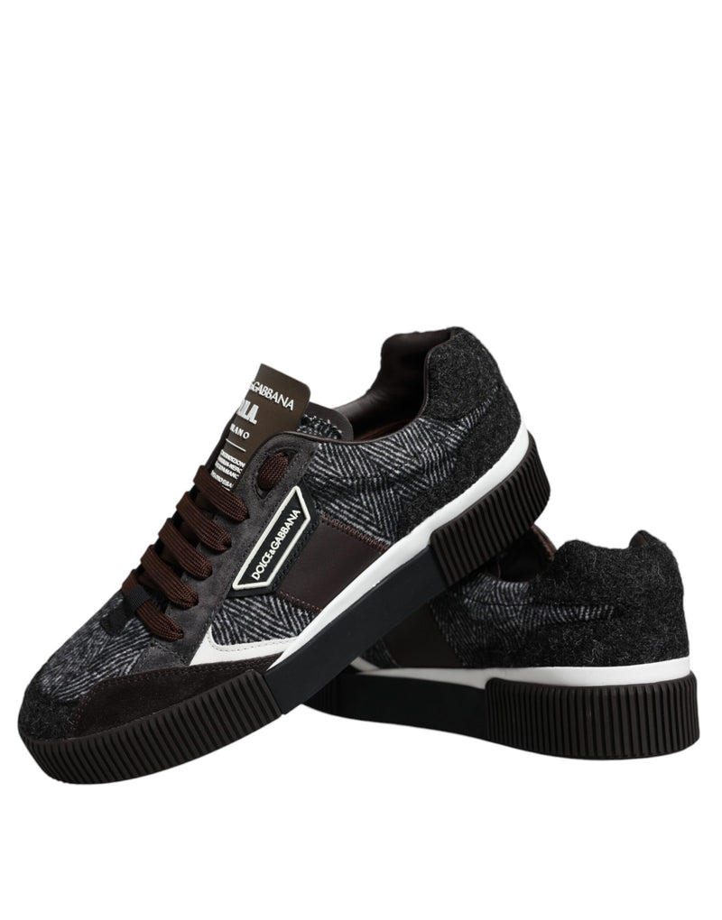 Black White Leather Miami Low Top Sneaker Shoes