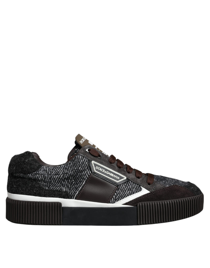 Black White Leather Miami Low Top Sneaker Shoes