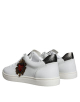 White Leather Heart Low Top Casual Sneakers Shoes