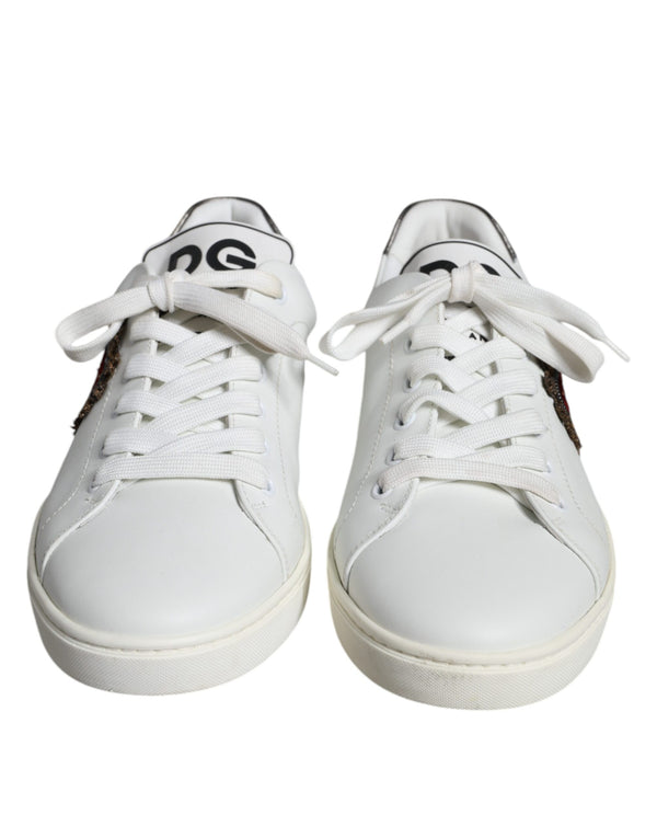 White Leather Heart Low Top Casual Sneakers Shoes