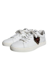 White Leather Heart Low Top Casual Sneakers Shoes