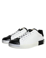 Black Leather Logo Portofino Sneaker Shoes