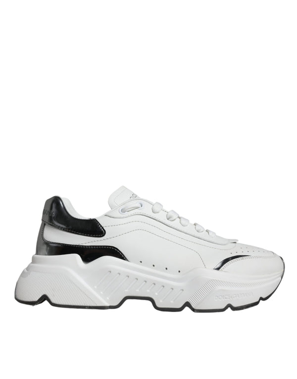 White Silver DAYMASTER Leather Sneakers Shoes