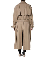 Khaki Double Breasted Trench Coat Jacket