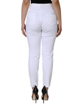 White Cotton Stretch AUDREY Skinny Jeans