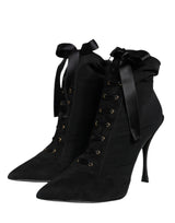 Black Lace Up Trekking Ankle Boots Shoes