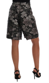 Elegante Hochverkleidungs-Brokat-Shorts