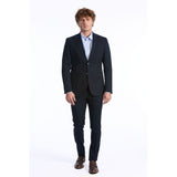 Blue Wool Men Suit