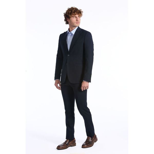 Blue Wool Men Suit