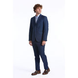 Blue Wool Men Suit