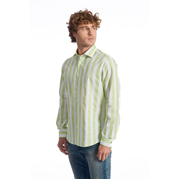 "Green Cotton Men Shirt"