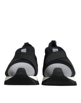 Black Neoprene Stretch Shark Sneakers Shoes