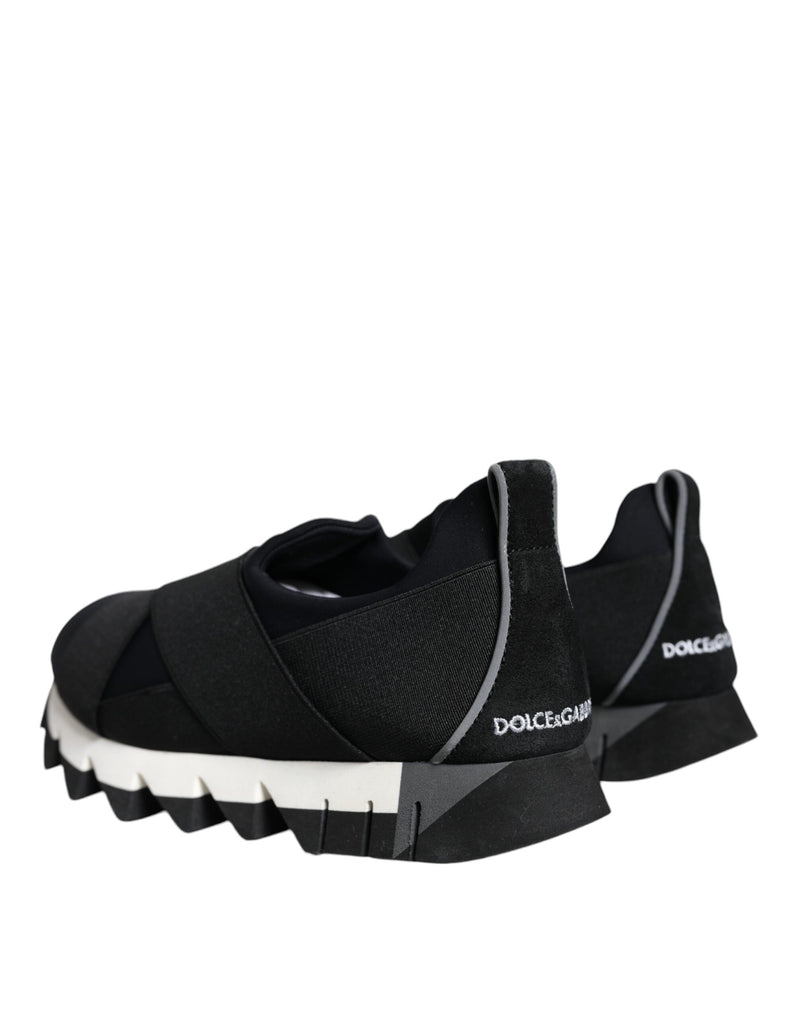 Black Neoprene Stretch Shark Sneakers Shoes