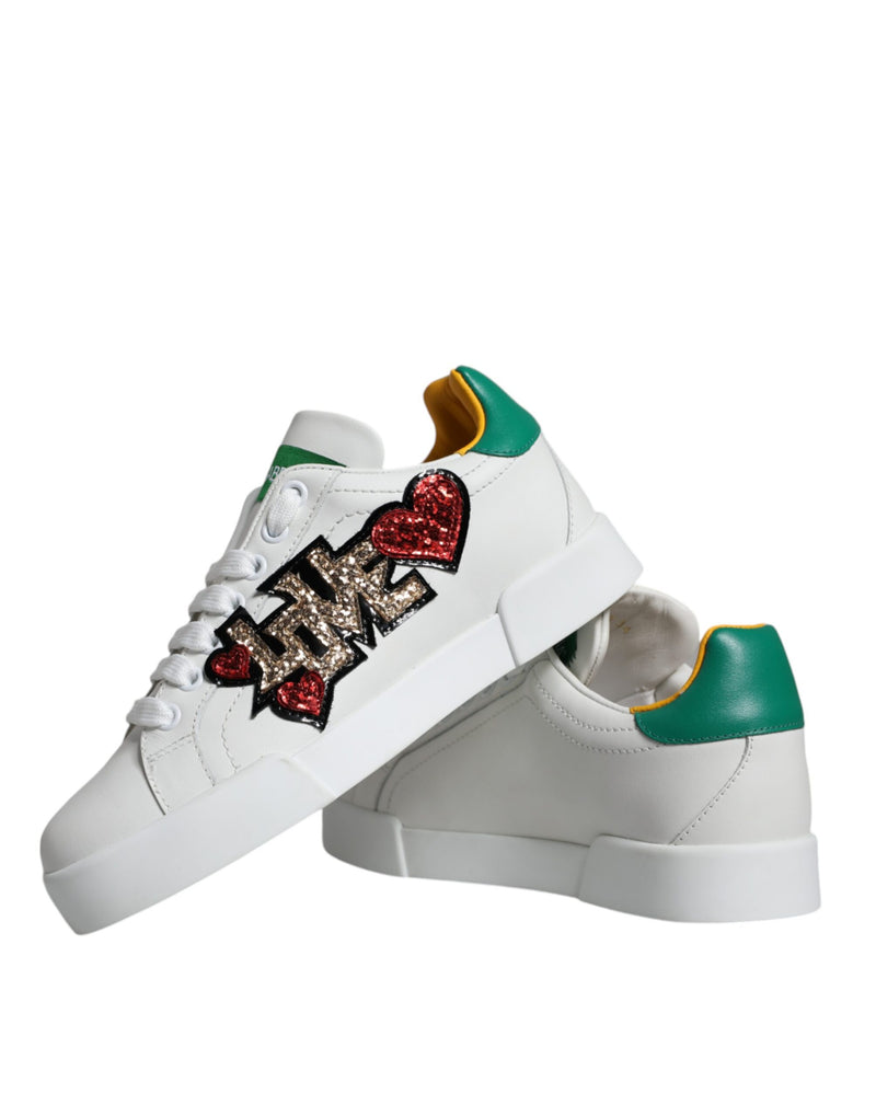 White Love Patch Portofino Sneakers Shoes