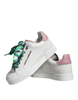 White Leather Portofino Low Top Sneakers Shoes