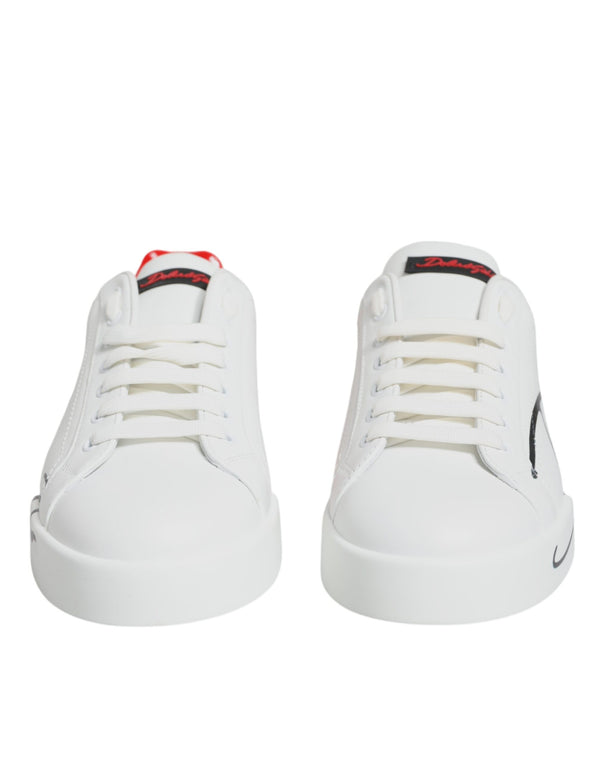 White Red Portofino Low Top Sneakers Shoes