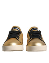 Gold Portofino Calf Leather Sneakers Shoes