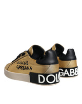 Gold Portofino Calf Leather Sneakers Shoes