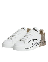 White Gold Portofino Low Top Sneakers Shoes