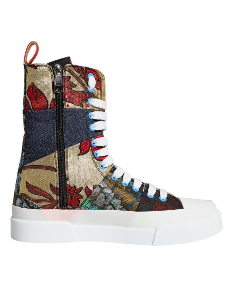 Multicolor Patchwork Logo High Top Sneakers Shoes