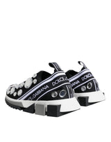 Black Sorrento Crystals Low Top Sneakers Shoes