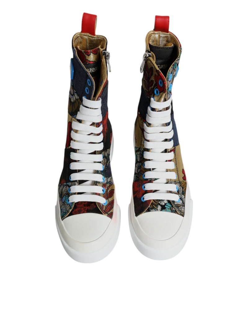 Multicolor Patchwork Logo High Top Sneakers Shoes