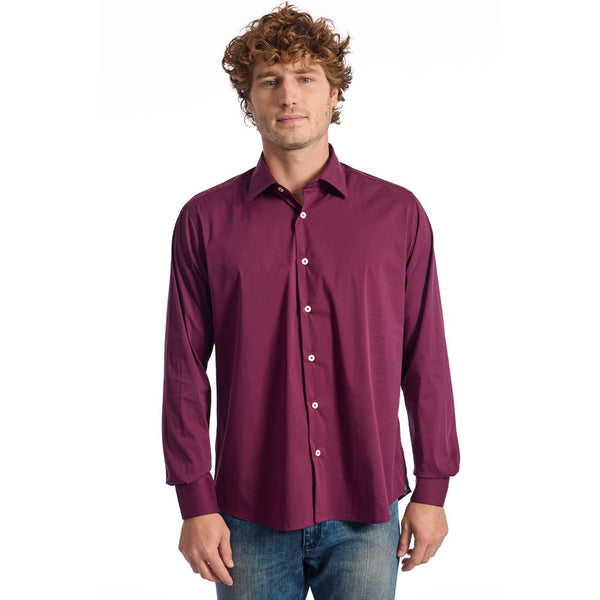 Burgundy Cotton Men Shirt