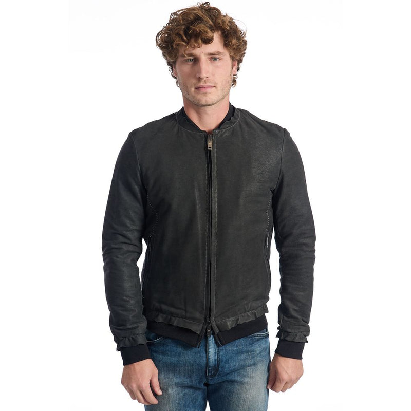 Gray Leather DI Lambskin Jacket