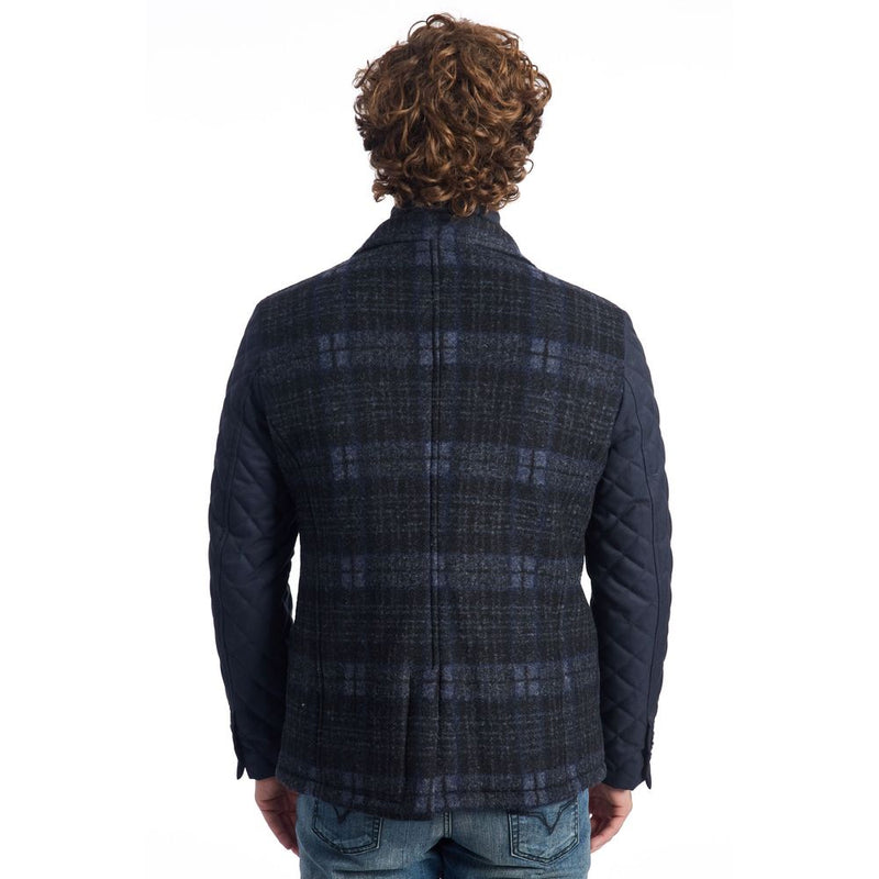 Blue Wool Men Jacket