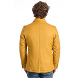 Yellow Viscose Men Jacket