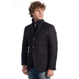 Black Viscose Men Jacket