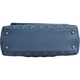 Dark Blue Flap Top Medium Coco Handle Bag