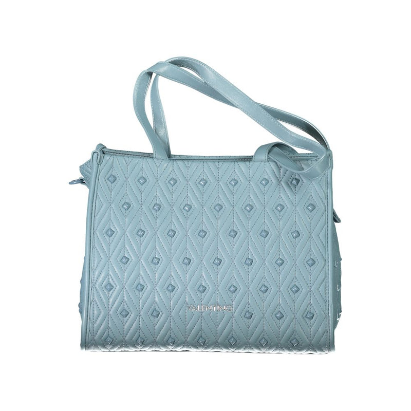 Light Blue Polyester Handbag