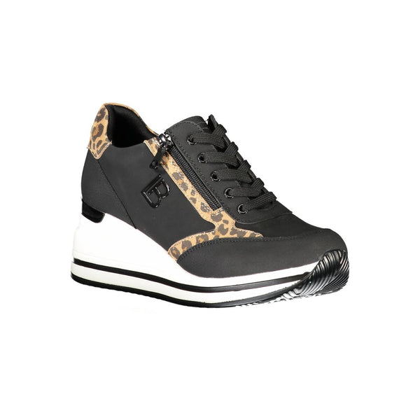 Black Polyester Sneaker