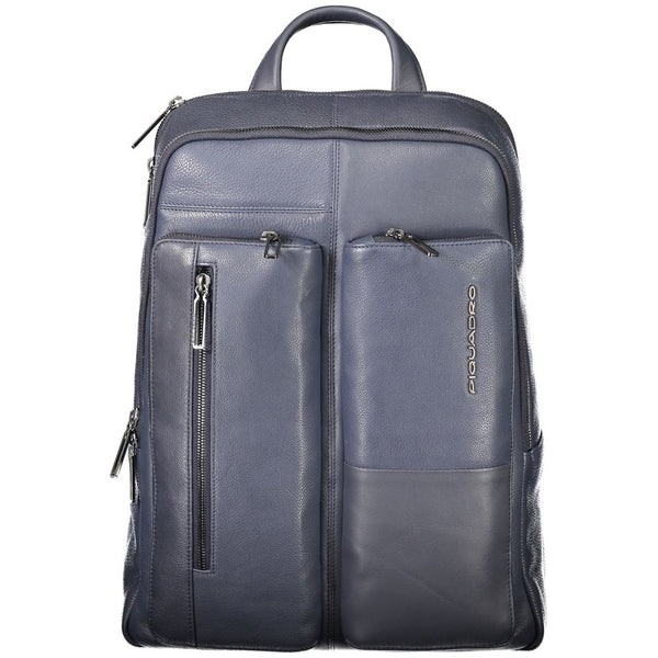 Blue Leather Backpack