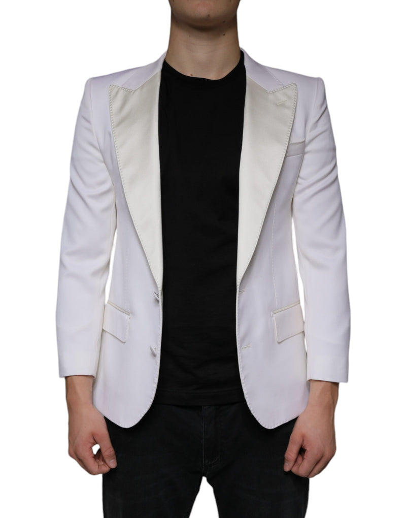 Off White Wool Single Breasted Dress Blazer