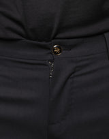 Black Wool Skinny Men Dress Pants