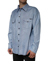 Light Blue Cotton Button Down Casual Shirt