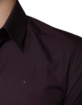 Dark Violet Cotton Dress GOLD Men Formal Shirt