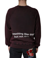 Maroon Logo Crew Neck Men Sweatshirt Sweater