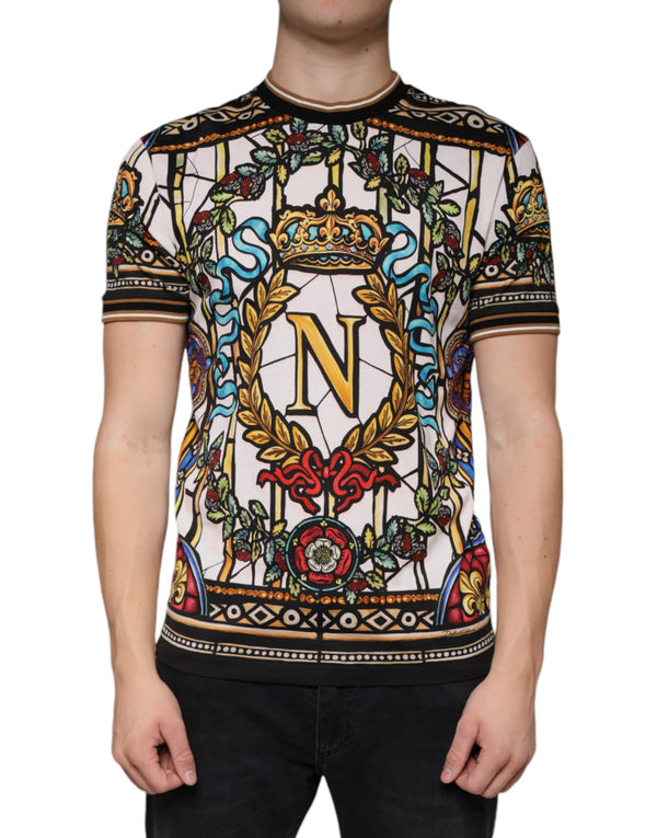 Multicolor Napoleon Print Cotton T-shirt