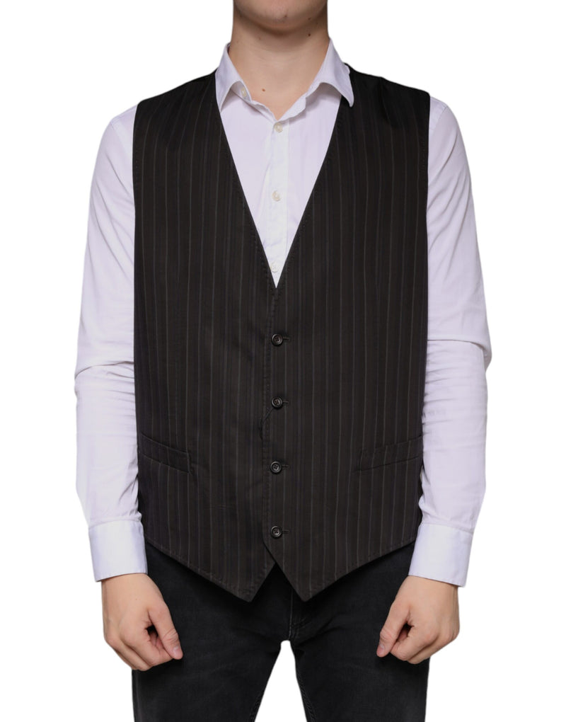 Black Cotton Waistcoat Dress Formal Vest