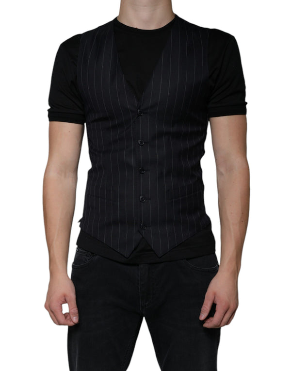 Black Leather Waistcoat Dress Formal Vest