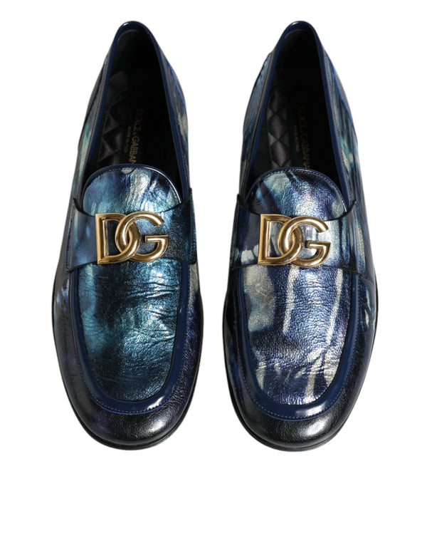 Blue Tie Dye DG Loafers Formal Shoes