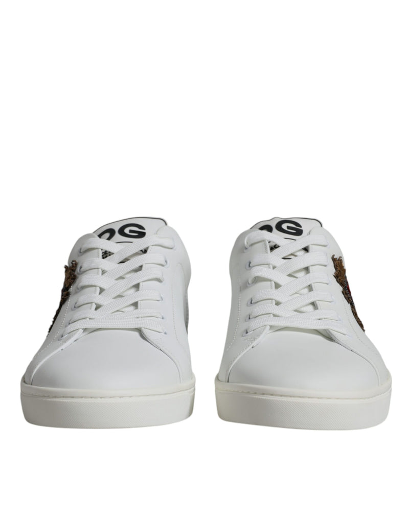 White Silver Sacred Heart Men Sneakers Shoes