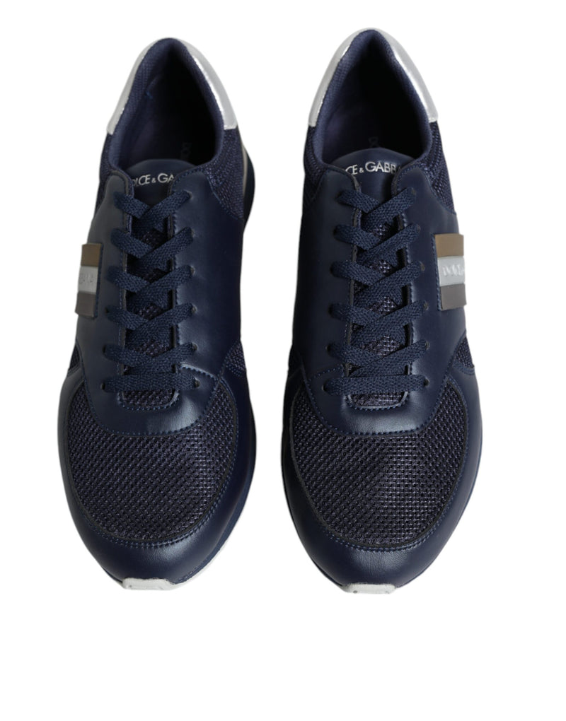 Blue Logo Leather Casual Men Sneakers Shoes