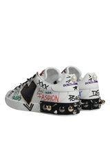 White Heart Studded Low Top Sneakers Shoes