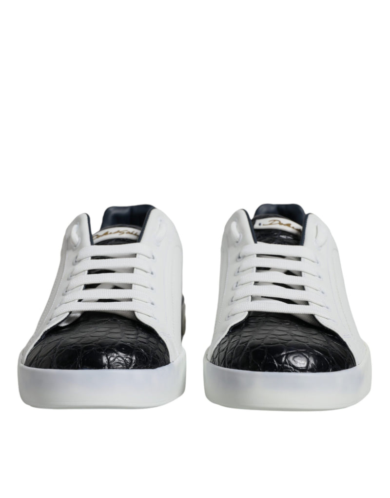 White Leather Logo Portofino Sneaker Shoes